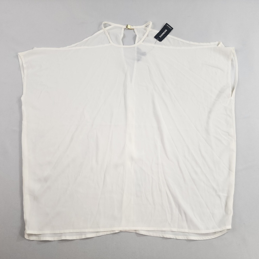 Express Blouse Top Womens S P Off White Ivory Sleeveless Tunic 97130200 New